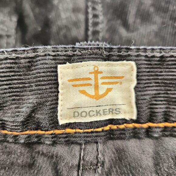 Dockers Corduroy Pants Men's 38x34 Black Straight Fit Flat Front‎ Chino 5 Pocket - Picture 10 of 14